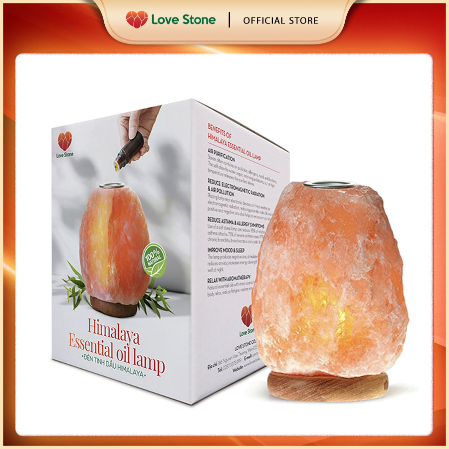 Đèn Đá Muối Tự Nhiên Xông Tinh Dầu Himalaya Love Stone Đèn Đá Muối Tự Nhiên Xông Tinh Dầu Himalaya Love Stone