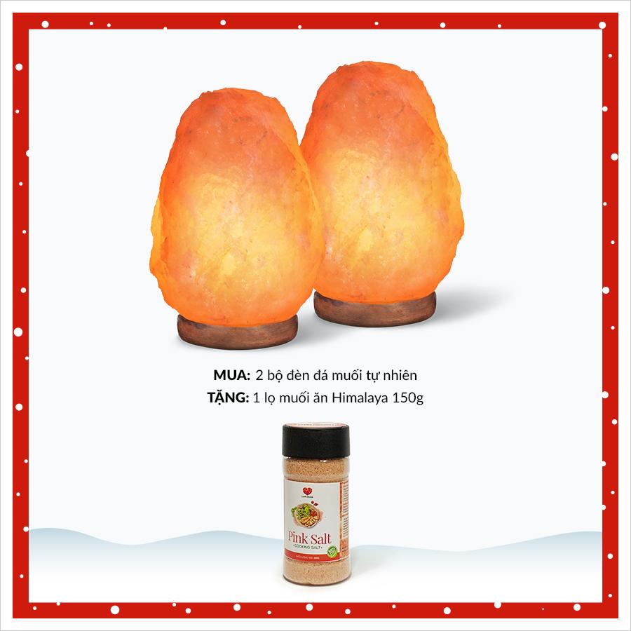 Mua 2 đèn đá muối tự nhiên 2 kg tặng ngay 1 lọ muối ăn Pink Salt 150g Mua 2 đèn đá muối tự nhiên 2 kg tặng ngay 1 lọ muối ăn Pink Salt 150g
